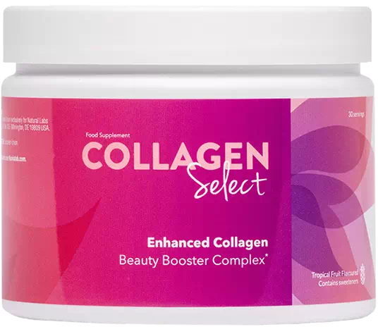 Bote de Collagen Select, colágeno bebible sabor tropical